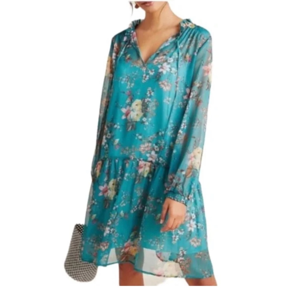 NWOT Anthropologie Maeve Emmy Floral Sheer Tunic Dress Sz M